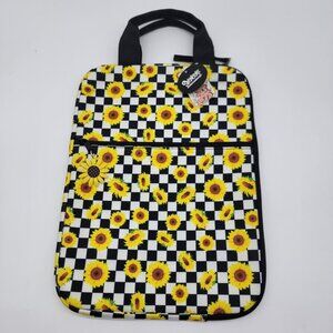 NWT Black‎ White Checkerboard Sunflower Laptop Sleeve Sunflower Pull Spencer's